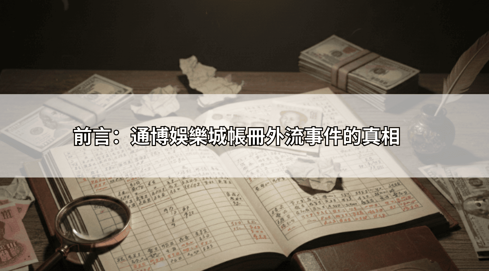 前言:通博娛樂城帳冊外流事件的真相